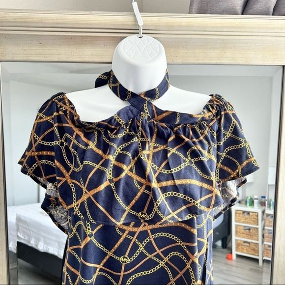 MICHAEL KORS Midnight Blu Basic Top Size M - Picture 2 of 3